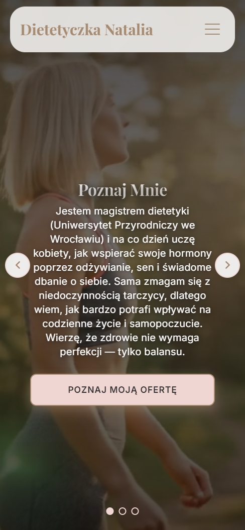 Wizytówka dietetyk na telefonie - widok 1